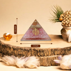 Rose Quartz Reiki Orgone Crystal Pyramid