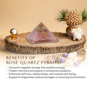 Rose Quartz Reiki Orgone Crystal Pyramid