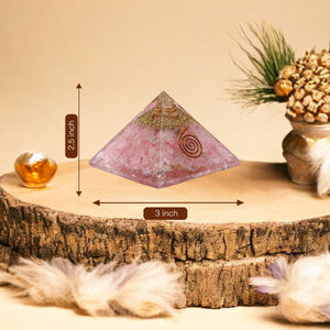 Rose Quartz Orgone Pyramid For Home Decor