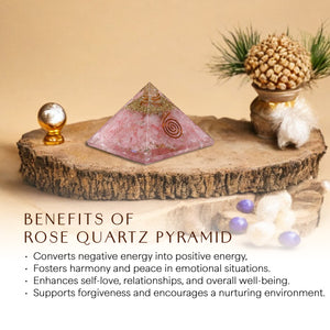 Rose Quartz Orgone Pyramid For Home Decor