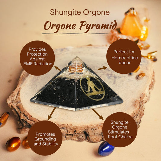 Shungite Meditaion Orgone Crystal Pyramid