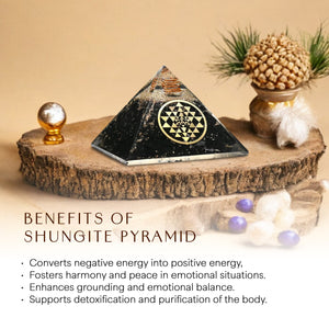 Shungite sri yantra Orgone Crystal Pyramid