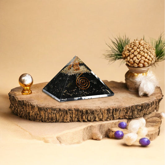 Shungite Copper Coil Orgone Crystal Pyramid