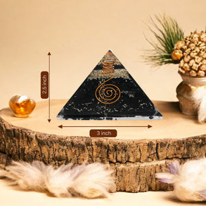 Shungite Copper Coil Orgone Crystal Pyramid