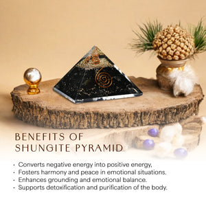 Shungite Copper Coil Orgone Crystal Pyramid