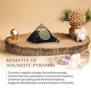 Shungite Orgone Crystal Stone Pyramid For Strength