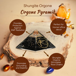 Shungite Metatron Cube Orgone Crystal Pyramid