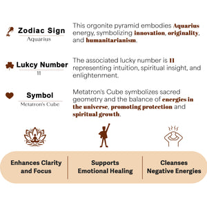 Shungite Metatron Cube Orgone Crystal Pyramid