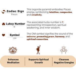 Shungite Om Orgone Crystal Stone Pyramid