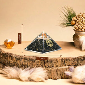 Shungite Tree of Life Orgone Crystal Pyramid