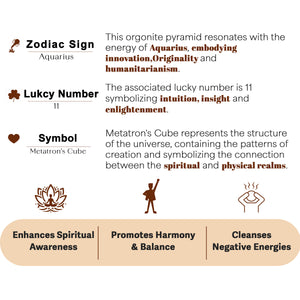 Shungite Golden Metraton Cube Orgone Pyramid
