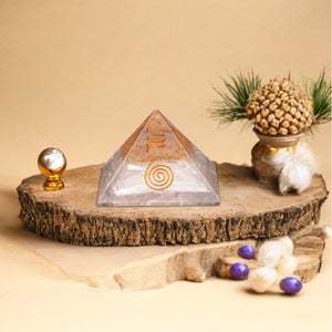 Selenite Orgone Crystal Pyramid