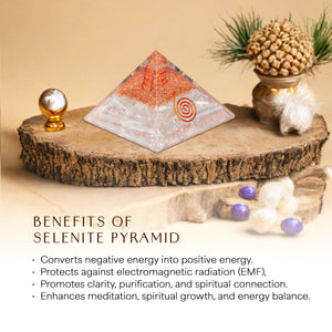 Selenite Orgone Crystal Pyramid