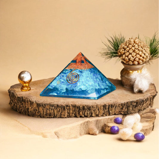 Blue onyx Orgone Crystal Pyramid