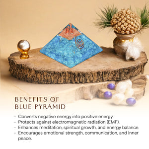 Blue onyx Orgone Crystal Pyramid