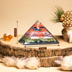Green Aventurine, Amethyst, and Clear Quartz Orgone Pyramid
