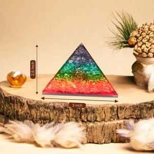 Seven Chakra and Onyx Orgone Crystal Pyramid