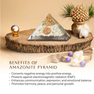 Amazonite Orgone Healing Crystal Pyramid