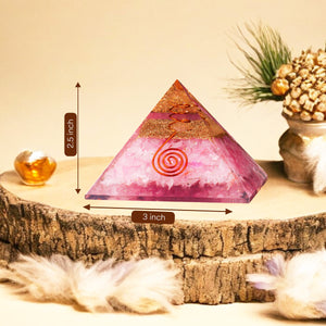 Rose Quartz Copper Coil Orgone Crystal Pyramid