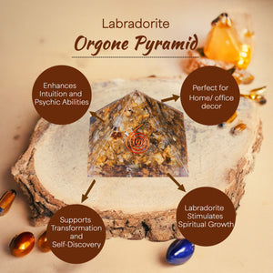Labradorite Copper Coil Orgone Crystal Pyramid