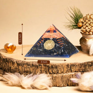 Black Tourmaline Flower Of Life Orgone Crystal Pyramid