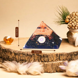 Black Tourmaline Golden Flower of Life Orgone Pyramid For Healing