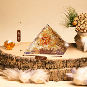 Healing Citrine Orgone Crystal Stone Pyramid