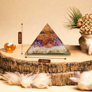 Clear Quartz and Amethyst Orgone Crystal Pyramid