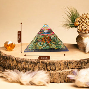 Green aventurine Flower of Life Orgone Crystal Pyramid