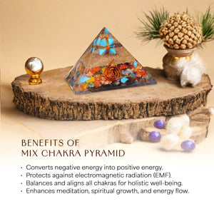 Mix Chakra Merkaba Orgone Crystal Stone Pyramid