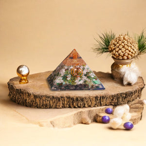Green Aventurine and Clear Quartz Orgone Pyramid