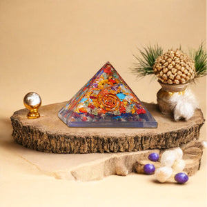 Seven Chakra Copper Coil Orgone Pyramid For Balance Energy