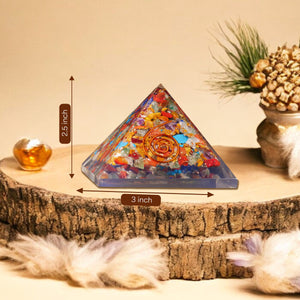 Seven Chakra Copper Coil Orgone Pyramid For Balance Energy