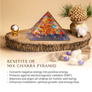 Seven Chakra Copper Coil Orgone Pyramid For Balance Energy