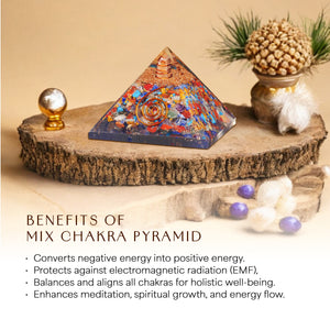 Mix Chakra Orgone Pyramid For Inner Peace