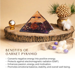 Garnet Orgone Crystal Pyramid
