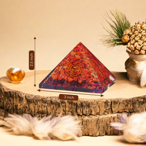 Red Jasper With Copper Coil Orgone Healing Crystal Pyramid