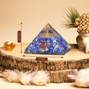 Lapis Lazuli Copper Coil Orgone Crystal Pyramid