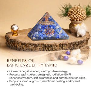 Lapis Lazuli Copper Coil Orgone Crystal Pyramid