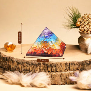 Seven Chakra Orgone Crystal Pyramid For Positivity