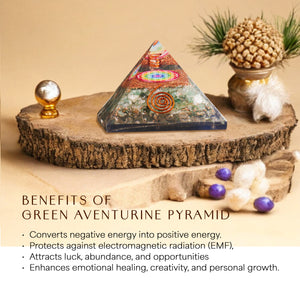 Green Aventurine Merkaba Orgone Crystal Pyramid