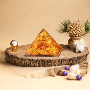 Yellow Jasper Orgone Crystal Pyramid