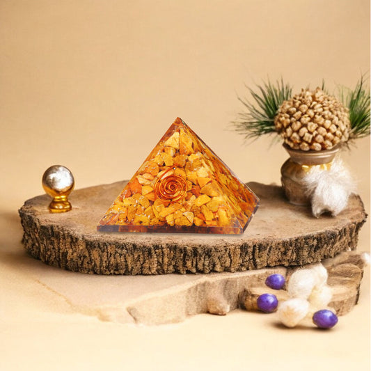 Yellow Jasper Orgone Crystal Pyramid