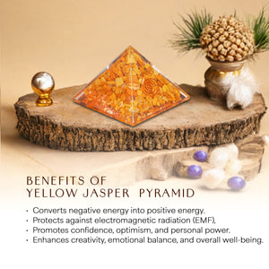 Yellow Jasper Orgone Crystal Pyramid