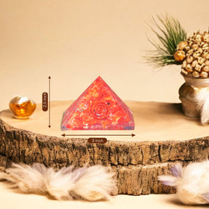 Carnelian Copper Coil Orgone Crystal Pyramid