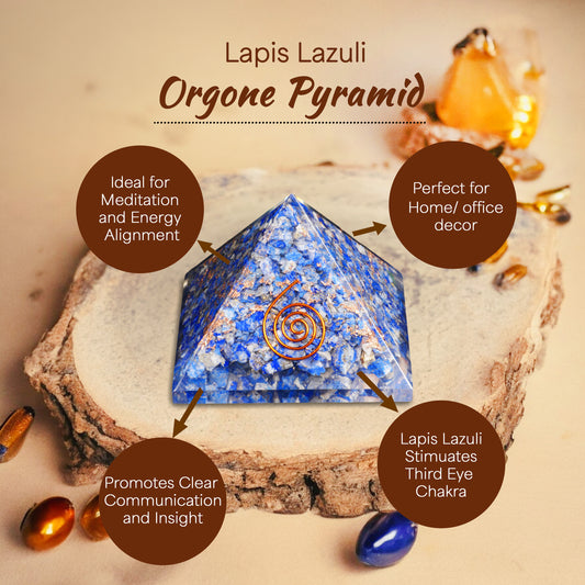 Lapis Lazuli Healing Crystal Pyramid for Wisdom