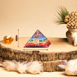 Seven Chakra Flower Of Life Orgone Pyramid