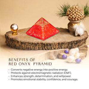 Red Onyx Orgone Crystal Pyramid for Protection