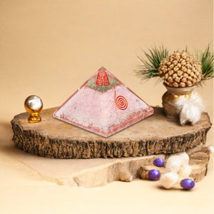Rose Quartz Healing Crystal Pyramid for Love & Romance