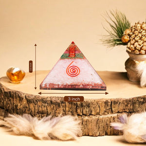 Rose Quartz Healing Crystal Pyramid for Love & Romance